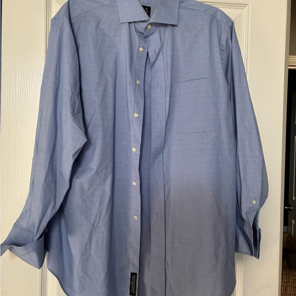 Jos. A. Bank Sky Blue Checkered Dress Shirt